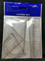 Lakei Geometric Plastic Ruler Set 4 Piece Kit