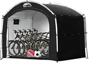 Happy Travel Bike Storage Tent Shed,Large Outdoor Waterproof Bicycle Covers Shelter with Window for 2/4/6/8 Bikes,Oversized Outside Portable Sheds for Lawn Mower,Garden Tools (Black)