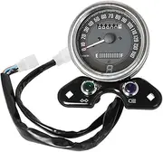 KIADZIE Motorcycle Odometer LCD Digital Interface Fuel Gauge Speedometer with Light USB Charger for Honda CG125 for Suzuki GN125 Cafe Racer