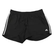 Adidas Woven Shorts Womens 1X Plus Size Black White Pacer 3-Stripes