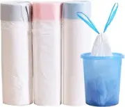 3 Rolls 15L Bin Bags Bin Liners Drawstring Rubbish Bags , Small Bin Bags Degr...