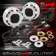 Head Lights Retrofit Projector Bi-Xenon Shroud CCFL Dual Halo Rings 2.5" H1 HID (for: Fiat)