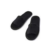 Black Open Toe Hotel Slipper With White Sole 28cm