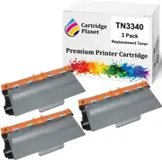 3-Pack Compatible Toner Cartridge for Brother TN-3340 TN3340 (8,000 Pages) for Brother DCP8155DN HL5440D HL5450DN HL5470DW HL6180DW MFC8510DN MFC8910DW MFC8950DW