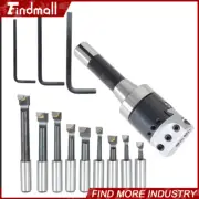 Findmall 9 × 2" Boring Head R8 Shank 1/2" Carbide Boring Bar Set For Bridgeport