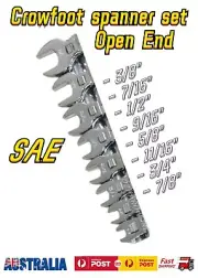 3/8” DRIVE 8PCS CROWFOOT OPEN END SPANNER WRENCH SET SAE 3/8" to 7/8"