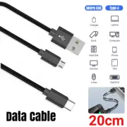20CM Short Braided Micro USB Cable Fast Sync Charging Data Transfer Cable