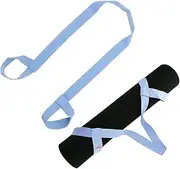 GANAZONO Adjustable Cotton Yoga Mat Strap Carrier Light Blue Soft Durable Hands Sling for Yoga Pilates Aerobics and Outdoor Activities