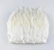 10 Metres White Rooster Feather Fringe Ribbon Trim DIY Craft Juju