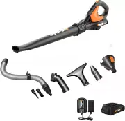 Worx 20V Cordless Leaf Blower WG545.1, up to 120 MPH Air Speed