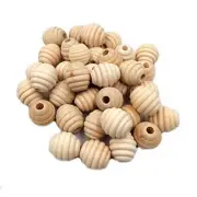 30pcs 20mm Unfinished Wood Threaded Wooden Spacer Loose honeycomb Beads 30pcs