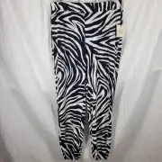 Chico's NWT Knit Kit Ankle Pants Women's 1 M The Ultimate Fit Zebra Print Ruched