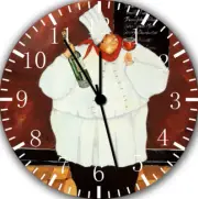 Fat Chef Frameless Borderless Wall Clock E43 Nice For Gifts or Home Decor