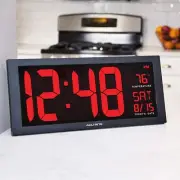 AcuRite Large Digital LED Oversized Wall Clock with Date and Temperature