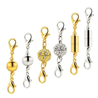 12 Magnetic Clasps Hooks Column Necklace Connectors For DIY Jewelry Making