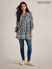 White Stuff Blue Marta 100% Cotton Tunic (F13841) | $127