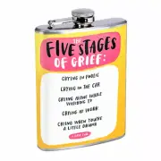 Five Stages Of Grief Em1 Flask 8oz Stainless Steel Hip Drinking Whiskey