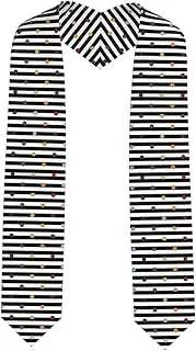 [EdWal] Glitter Rainbow Polka Dot Stripe Black and White print Graduation Stole and Sash Class for Unisex Adult Honor Stole Honor Stole of 2025