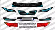 MONTECH RACER STICKER KIT HEADLIGHT GRILL DECAL EXTERNAL 1/10 RC BODY SHELL