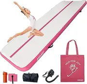 AIRHOP Gymnastics Tumbling Mat 10/20cm Thick, 3m/4m/5m/6m Air Track Tumble Inflatable Training Mats for Kids Home Use, Gym, Cheerleading with Electric Pump