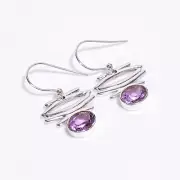 Drop/Dangle Silver Earrings for Women, 925 Sterling Silver Gemstone Earring CE53