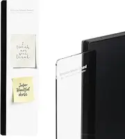 uxcell Monitor Memo Board, Transparent, Black Large Right Self-Adhesive Sticky Note Holder Side Note Attachment Computer Accessories for Home Office Computer Monitor Screen, 1 Pcs