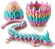3D Printed Articulated Dragon Egg,Dragon Eggs with Dragon Inside (Rainbow)