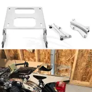 Chrome Two-Up Luggage Rack Tour Pak Mount & Docking Kit For Harley Touring 14-UP