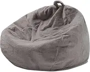 Giant Fur Bean Bag Chair for Adult （no Filler） Furniture Soft Fluffy Faux Fur BeanBag Lazy Sofa Bed Cover Faux Fur BeanBag Lazy Sofa Bed Cover,Grey-90X110CM