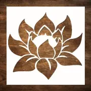 Large Lotus Stencil for DIY Art, Painting on Wood, Fabric & Furniture - Floral D