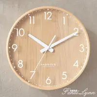 在飛比找樂天市場購物網優惠-新款/莫比烏斯北歐靜音木掛鐘客廳家用時尚掛錶日系現代簡約時鐘