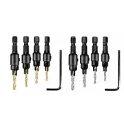 4PCS Screw Countersink Bit Set Pilot Holre Drill Metal Plastic Wood Hex Shank