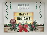 SHARPER IMAGE Holiday FIREPLACE LED LIGHT BOX Make your own custom messages