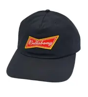 Billabong x Budweiser Beer Bow 5-Panel Snapback OSFM Black Hat Cap NEW NWT