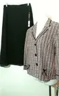 WOMEN'S PINK PLAID TWEED CHECKERED 2 PIECE SKIRT SUIT LARGE L 14 16 NWT NEW