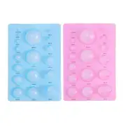 Set of 2 Blue and Pink 3-Row Paper Quilling Tools Half Ball Domes, Plastic Mi...