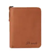 Men Leather Vintage Rfid Blocking Zipper Coin Wallet Card Holder