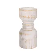 Contemporary Carved Loop Pillar Candleholder 12x25cm