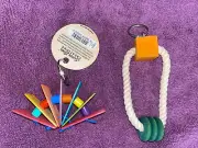 SMALL BIRD ROPE BLOCK & PEACOCK FAN LOT 2 COMBINED SHIPPING AVALIBLE SUPERBIRD