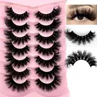 New 7Pairs Cat Eye Lashes Fluffy Faux Mink Lashes 8D Wispy Lashes Pack Dramatic