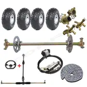 740mm Rear Axle Kit 6" Wheels Tyres+ Front Steering For Go Kart ATV Quad Buggy