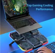 LAPTOP COOLING PAD GAMING STAND QUIET FANS USB NOTEBOOK RGB LIGHT INCH 6-FAN LED