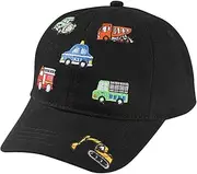 [Besforta] Cute Construction Vehicle Embroidered Kids Baseball Caps Adjustable Cotton Toddler Sun Hat Vintage Cowboy Hat