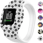 intended for Garmin Vivofit jr 3 Bands Soft Silicone Replacement Band Colorful Breathable Waterproof Sport Starps Accessories intended for Garmin Vivofit jr 3 Wristband intended for Kids Boys Girls(Paw)
