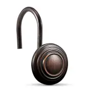 Bronze Shower Curtain Hooks - Oil Rubbed,Set of 12 Circle Decorative Shower C