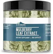 White Mulberry Leaf Extract, 660mg Serving, 200 Capsules, Premium Quality & 100% Pure with No Fillers or Additives, Non-GMO & Gluten-Free, Naturally Sourced, Lab Verified, Made in The USA