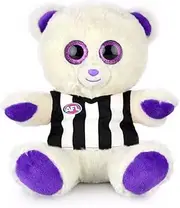 Korimco AFL 22cm Kids/Children Small Sparkle Plush Teddy Bear Collingwood Purple