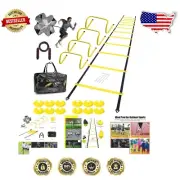 20ft Agility Ladder Training Set with Hurdles, Cones & Parachute for Athletes