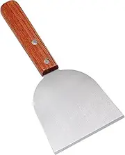 Grill Scraper for Griddle,Stainless Steel Fried Fish Shovel | Wood Handle Heavy-Duty BBQ Besvel Scraper for Home Outdoor Grilling Cooking Fried Ice Pizza