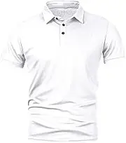Mens Long Sleeve Tops Polyester Loose Trendy Button Lapel Short Sleeved T Shirt Men's Plain T Shirts (White, XXXL)